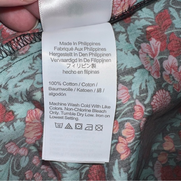 Re-Imagined J Crew Floral Cotton Poplin Ruffle Top Blouse Size XS Button Up - Picture 7 of 8